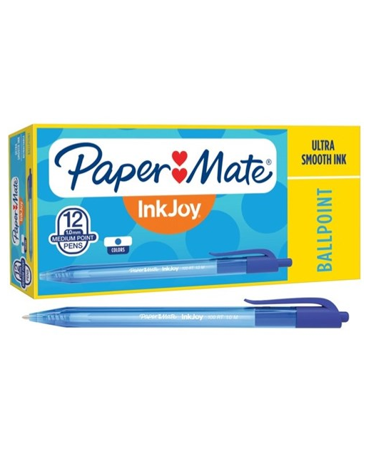 PEN INKJOY 100RT MEDIUM BLUE BOX OF 12