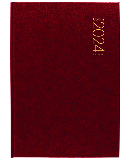 Diary 2022 Collins A52 2DTP Red StationeryDiaries Onehunga Books