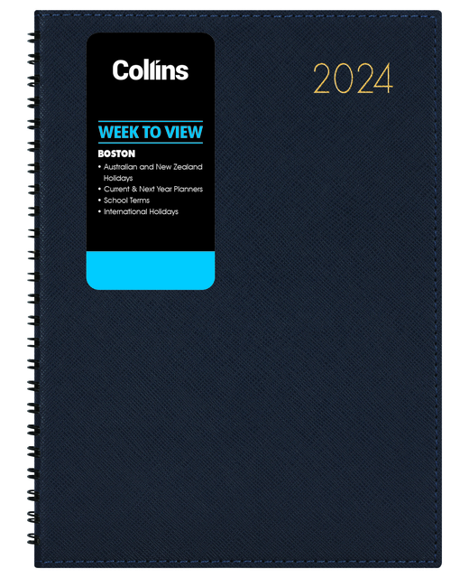 DIARY 2024 Collins Boston A43 Week To View Diary Navy Even Year