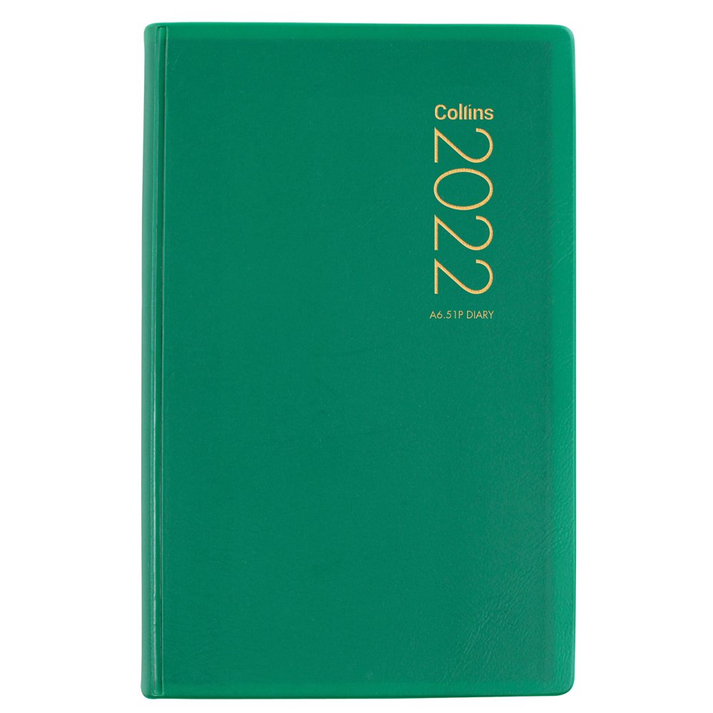 Diary 2022 Collins A651P DTP Green StationeryDiaries Onehunga