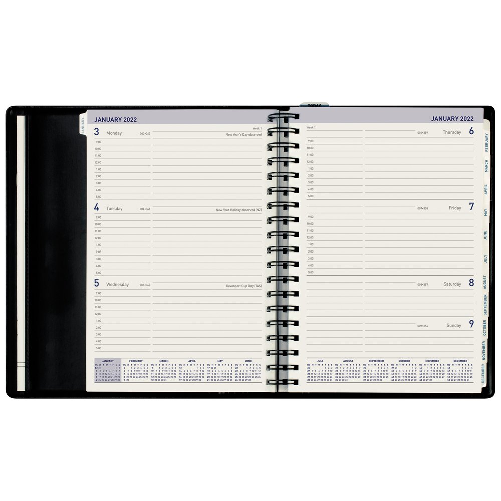 Diary 22 Collins Portfolio WTV Wiro Tabbed StationeryDiaries