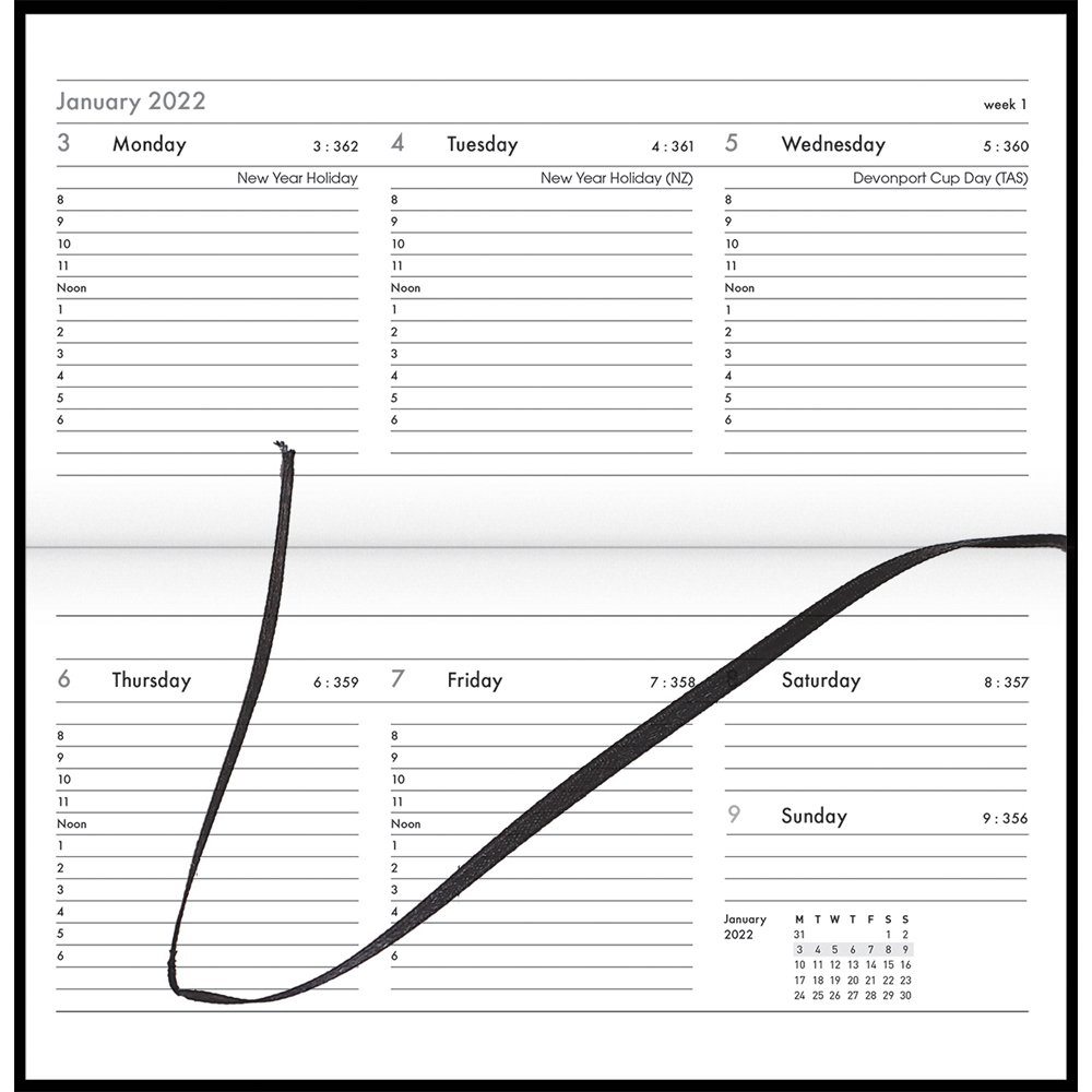 Diary 2022 Collins CW3 Landscape WTV StationeryDiaries Onehunga