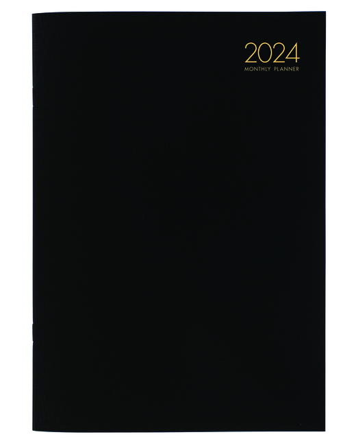 Planner Diary 2024 Collins Monthly PVC Black StationeryDiaries