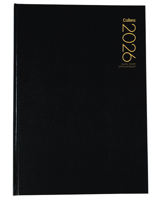 DIARY 2026 Collins Diary A43A Black Appointment Even Year