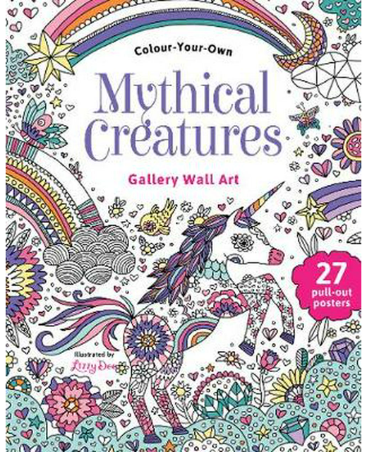 Colour-Your-Own Mythical Creatures Gallery Wall art