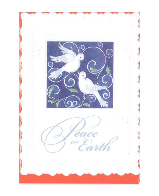 Christmas Card - Doves Peace On Earth