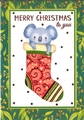 Christmas Card - Koala In Stocking