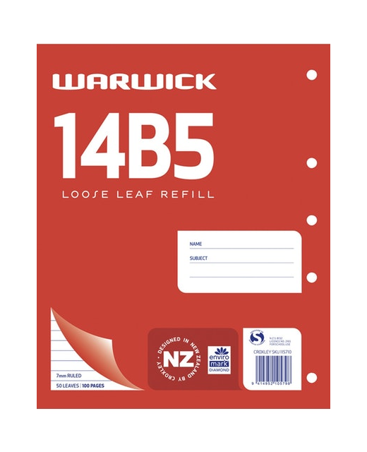 PAD WARWICK 14B5 LOOSE LEAF 7MM 50LF