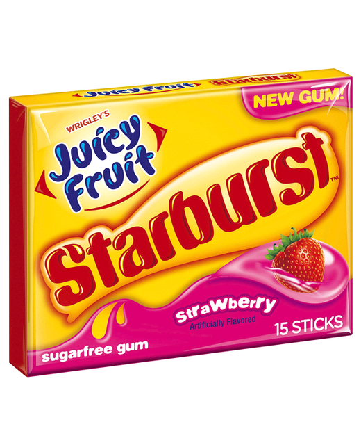 Gum Juicy Fruit Starburst Strawberry 15pack