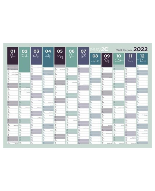 WALLPLANNER 2022 EASY2C A1 970x700mm LAMINATED