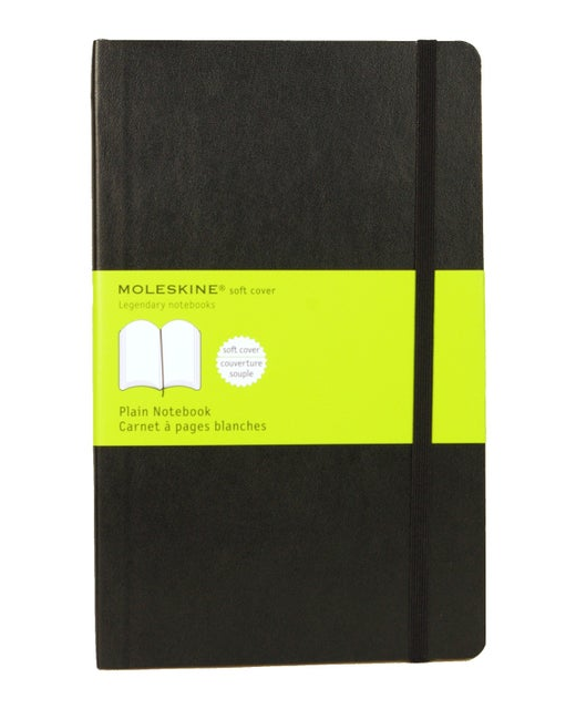 Moleskine Classic Notebook Soft Plain Black StationeryJournals & Notebooks Onehunga Books