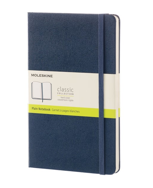 Moleskine Classic Hardcover Notebook Plain Large Sapphire Blue