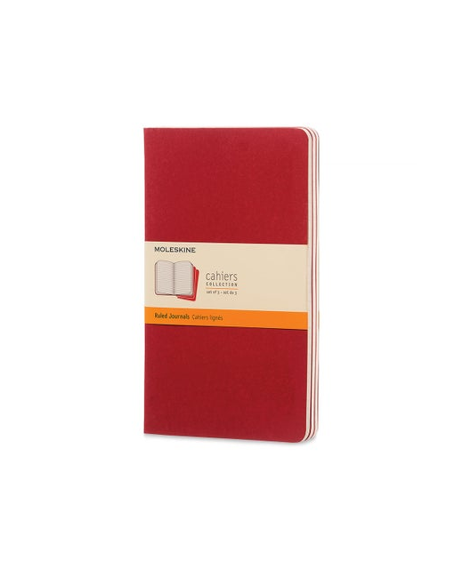 Moleskine Cahier Large Ruled Red Set Of 3 StationeryJournals & Notebooks Onehunga Books
