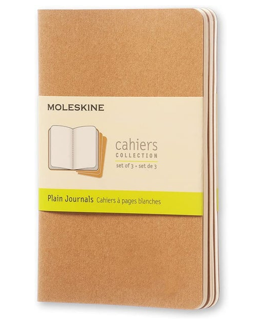 Moleskine Cahier Pocket Notebooks Plain Kraft Set of 3
