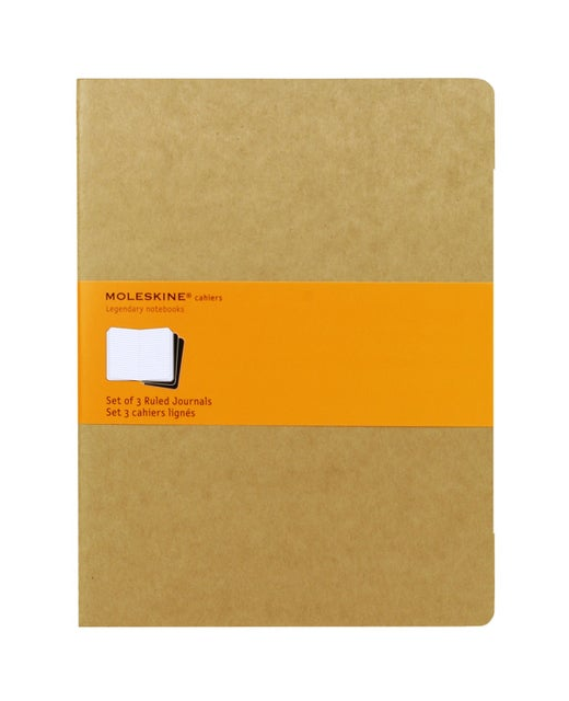 Moleskine Cahier Extra Large Ruled Kraft Set 3 StationeryJournals