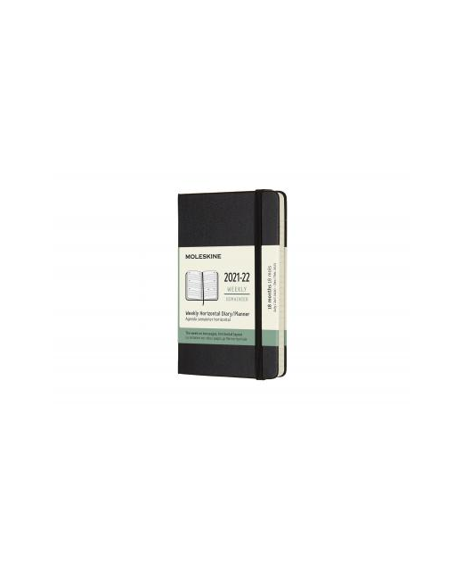 Diary 2022 Moleskine 18Month Week To View Pocket Hardcover Black