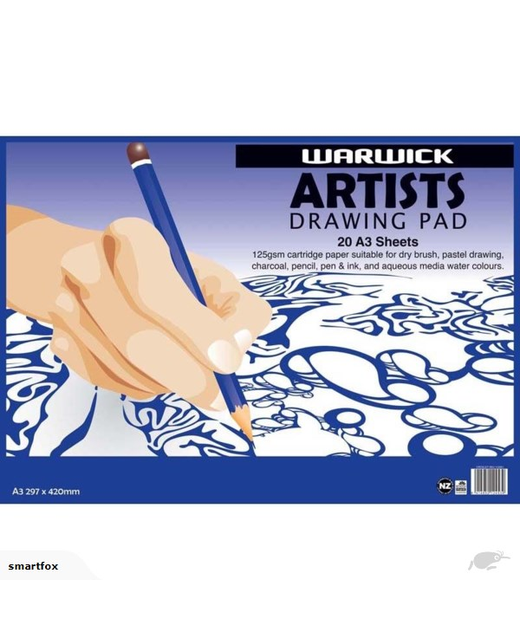 DRAWING ARTIST PAD A3 WARWICK 20 LEAF 125GSM