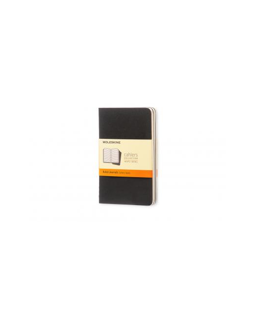 MOLESKINE CAHIER JOURNALS POCKET BLACK RULED PACK OF 3