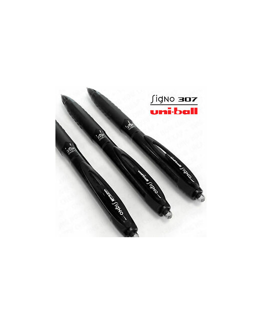 Pen Uni Signo Black 3 Pack Retractable