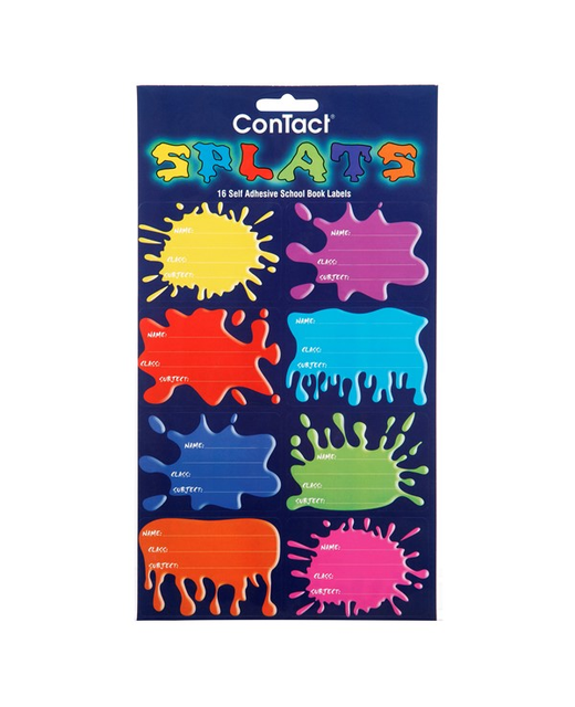 BOOK LABELS CONTACT SPLATZ PK 16