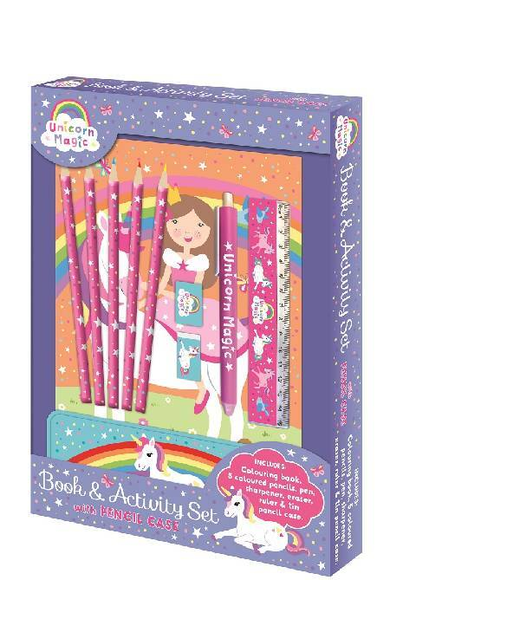 UNICORN MAGIC BOOK AND ACTIVITY SET WITH PENCIL CASE