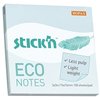 STICK'N ECO NOTES GREEN PASTEL 76MMX76MM 100 SHEETS