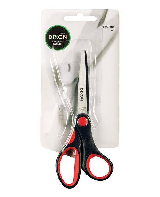 DIXON SCISSORS SOFT GRIP BLACK AND RED 150MM 6 Inch