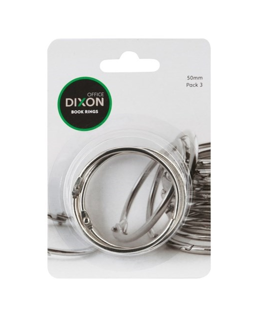 DIXON BOOK RINGS 50MM 3 PACK