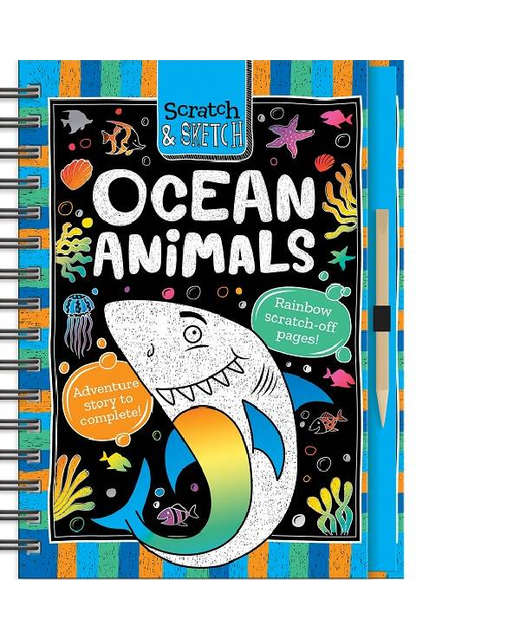SCRATCH AND SKETCH OCEAN ANIMALS Children BooksActivities
