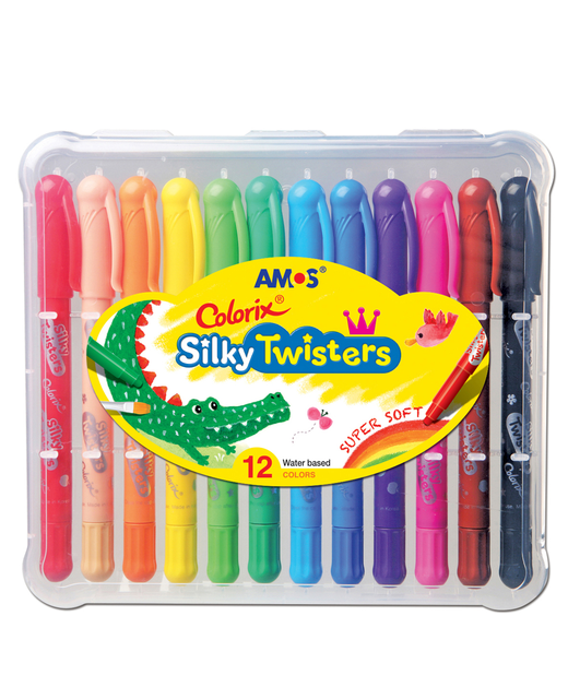 CRAYONS AMOS COLORIX SIKLY TWISTER PACK OF 12