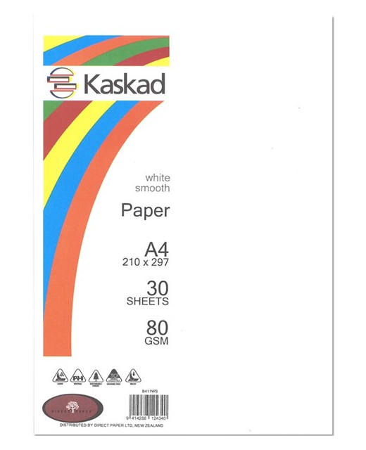 KASKAD A4 PAPER WHITE 30 SHEETS 80 GSM 
