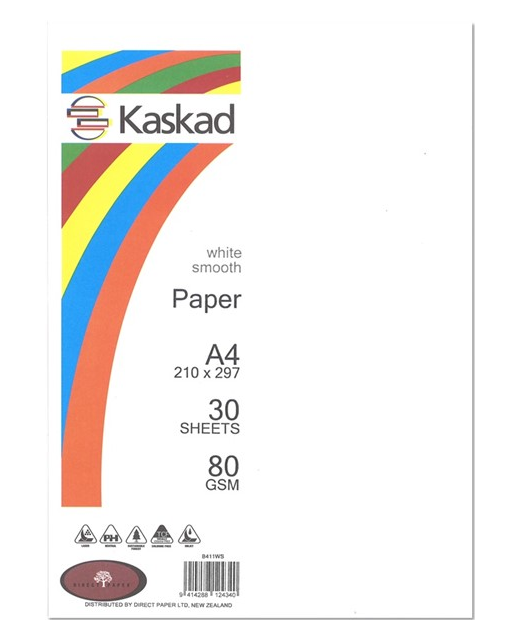 KASKAD A4 PAPER WHITE 30 SHEETS 80 GSM 