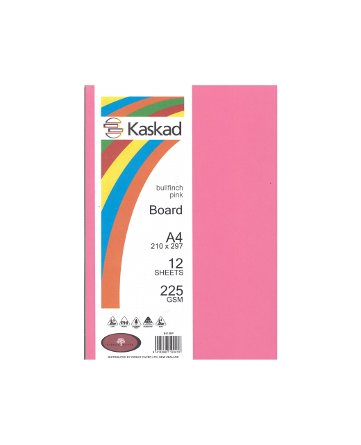 KASKAD A4 BOARD PINK 12 SHEETS 225 GSM