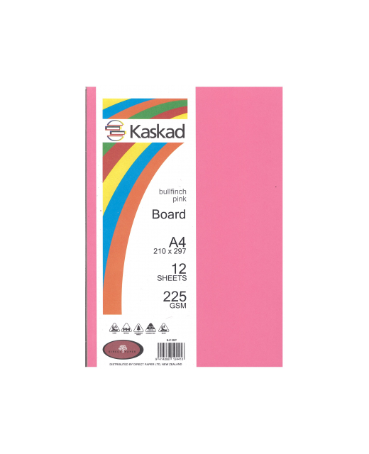 KASKAD A4 BOARD PINK 12 SHEETS 225 GSM