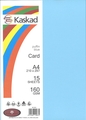 KASKAD A4 COLOURED CARD puffin BLUE 15 SHEETS 160 GSM 