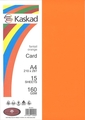KASKAD A4 CARD FANTAIL ORANGE 15PK 160GSM 