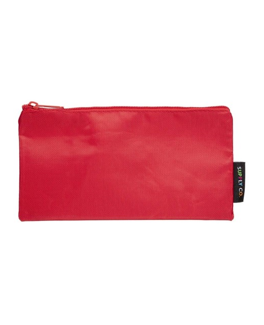 PENCIL CASE FLAT RED 21X11CM SUPPLY CO