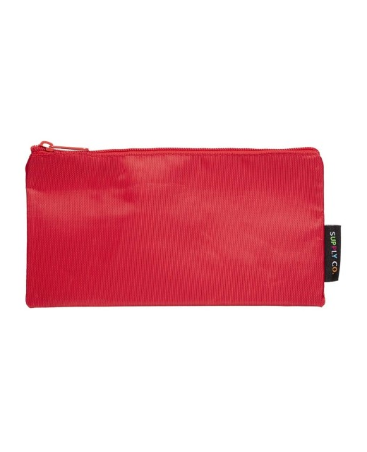 PENCIL CASE FLAT RED 21X11CM SUPPLY CO