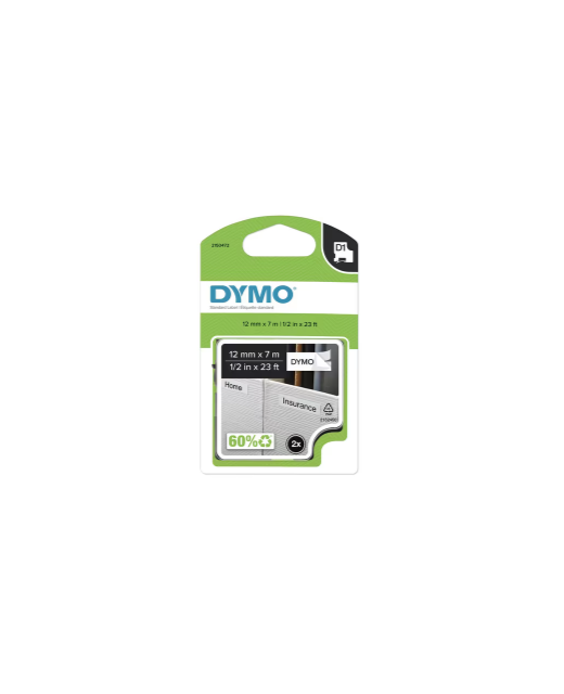 DYMO D1 LABLEL TAPE 12MMx7M 2 PACK