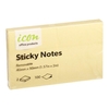 STICKY NOTES ICON 40MMX50MM YELLOW 2 PACK
