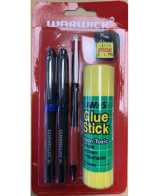 PEN & PENCIL & GLUE PACK WARWICK