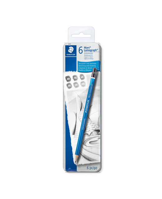 STAEDTLER PENCIL MARS LUMOGRAPH 6PC METAL TIN StationeryArts
