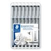 STAEDTLER FINELINER PIGMENT LINER BLACK 8PCS