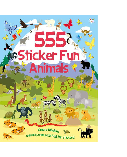 FUN ANIMALS 555 STICKER BOOK - Children Books-Activities & Colouring