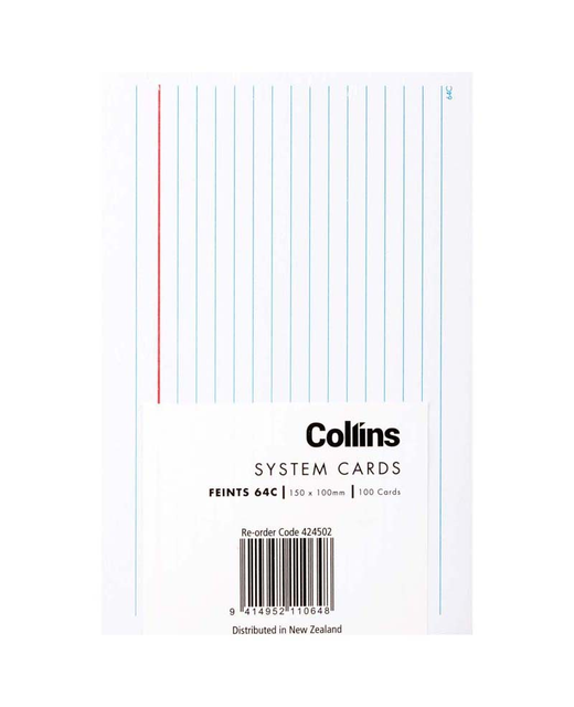 COLLINS SYSTEM CARD FEINTS 64 C 150*100 MM