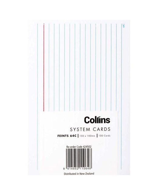 COLLINS SYSTEM CARD FEINTS 64 C 150*100 MM