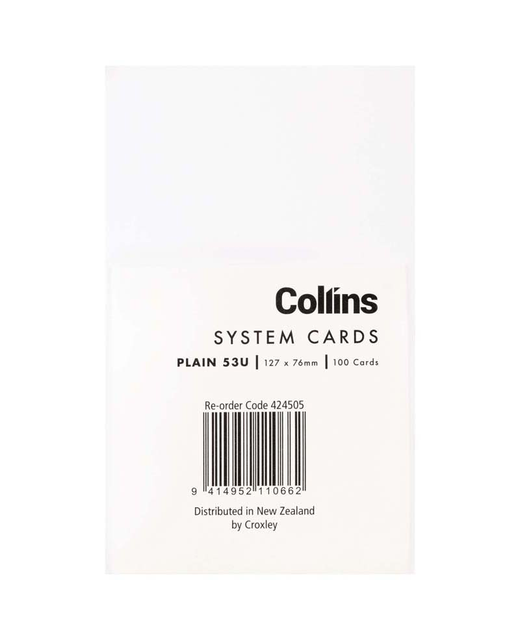 COLLINS SYSTEM CARD Plain 53U 127*76MM
