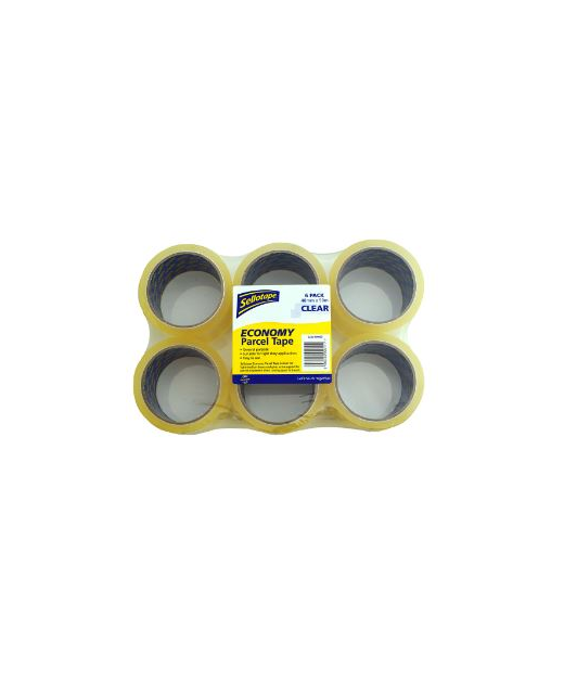 TAPE PACKAGING CLEAR ECONOMY SELLOTAPE 6 PACK 48MMX50M