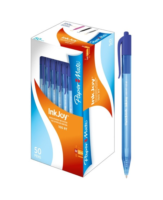 PEN PAPERMATE INKJOY 100RT BLUE RETRACTABLE 1.0 PACK OF 50