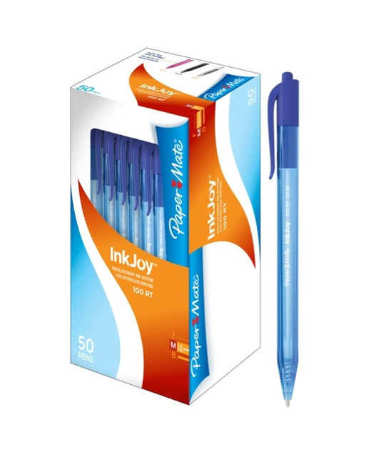 PEN PAPERMATE INKJOY 100RT BLUE RETRACTABLE 1.0 PACK OF 50